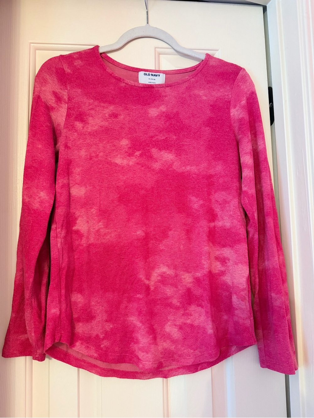 Girls Old Navy Bright Pink Tie-Dye Long Sleeve Tee